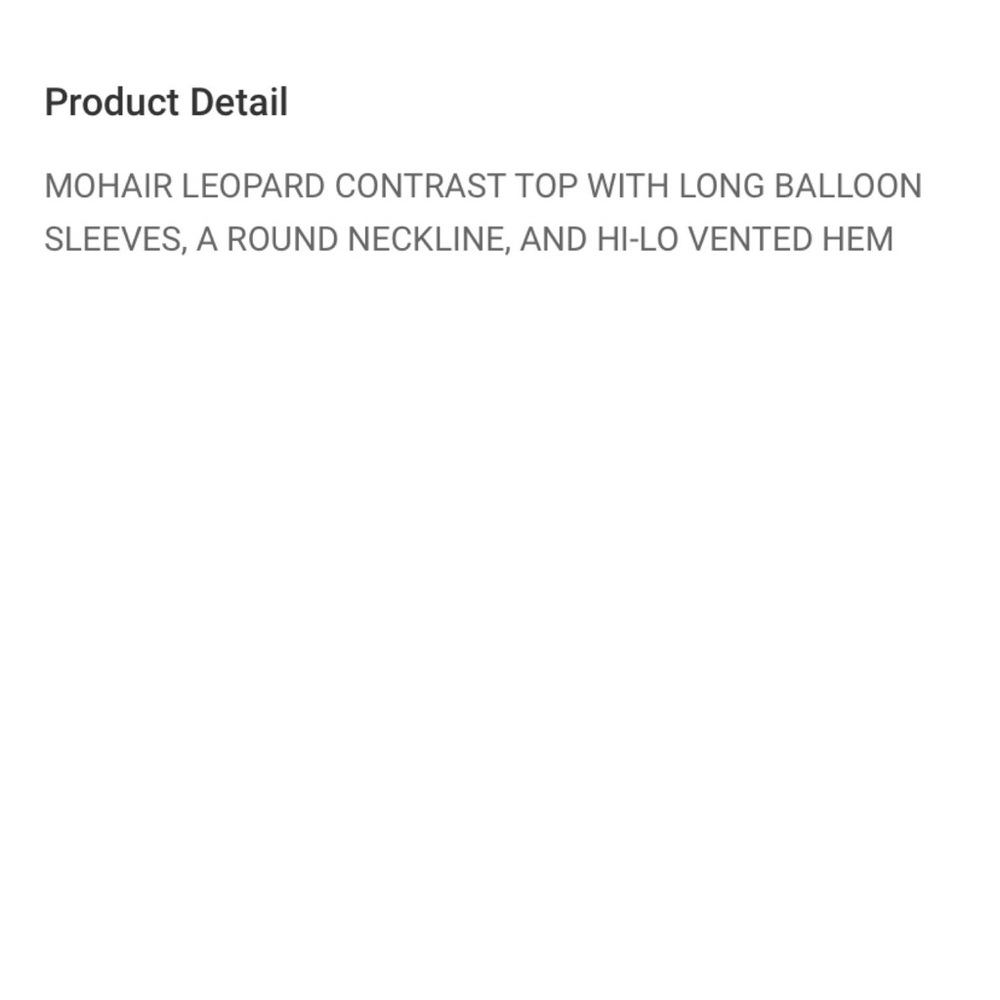 $20 start 8 LAST ONE ❤️ MOHAIR LEOPARD CONTRAST TOP - Picture 5 of 5